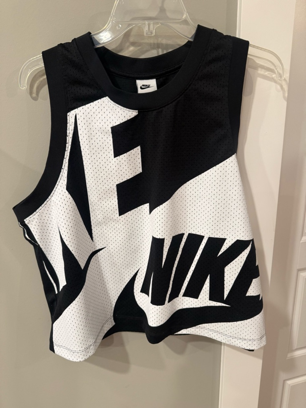 Nike Air Black & White Logo Mesh Tank Top